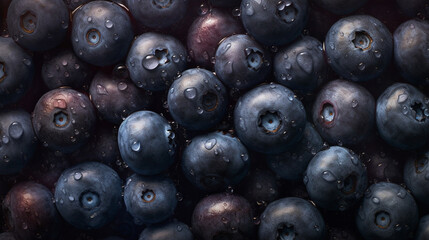 Blueberries visible drops of water generative AI