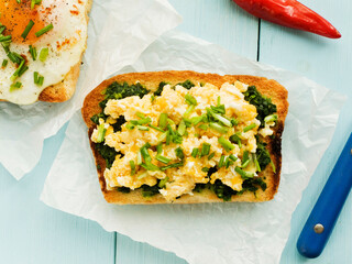 Egg toasts breakfast