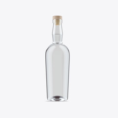 Clear Liquor Glass Bottle Mockup. 3D render