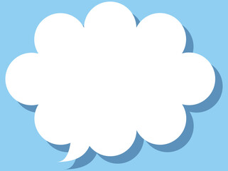 吹き出しのイラスト17【白シルエットと影】