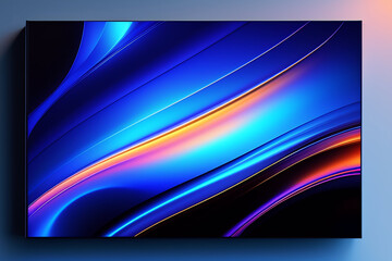 Abstract blue colors gradient wave on black background