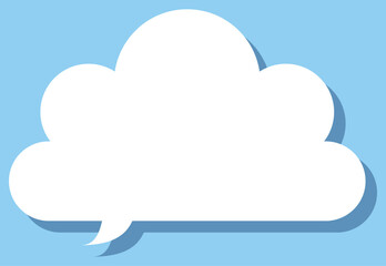 吹き出しのイラスト22【白シルエットと影】