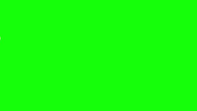 2D Cartoon Hand Clicking on a green screen chroma key background Animation. Touchscreen Technology Concept. 4K