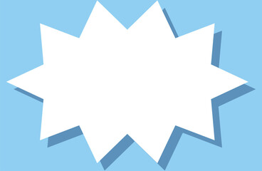 吹き出しのイラスト25【白シルエットと影】