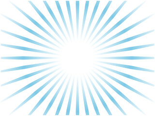 明るい花火イメージの抽象的な集中線背景_ライトブルー