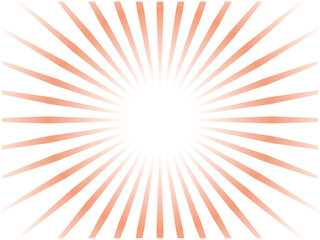 明るい花火イメージの抽象的な集中線背景_ライトオレンジ