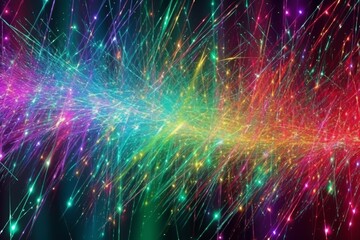 Vibrant Abstract Fiber Optic-Like Background, Generative AI