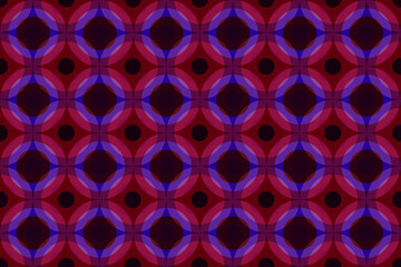紫や赤紫のバリエーションの重なり合う多重の円形のシームレス模様