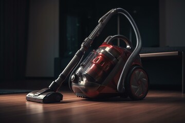Modern vacuum cleaner, 3D rendering. Generative AI