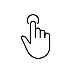 Click Gesture of Computer Mouse. Pointer Finger Black Line Icon. Cursor Hand Linear Pictogram. Press Double Tap Touch Swipe Point Outline Symbol. Editable Stroke. Isolated Vector Illustration