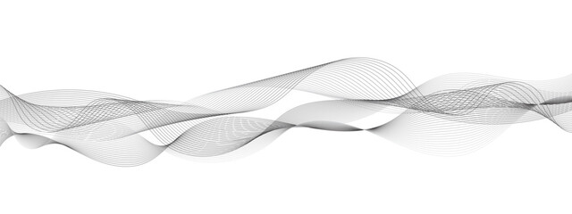 Abstract grey smooth element swoosh speed wave modern stream background. Abstract wave line for banner, wallpaper background with wave design. Vector illustration
