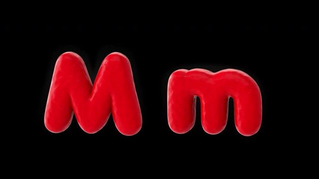 M Leters Cartoon Font, Alpha Channel