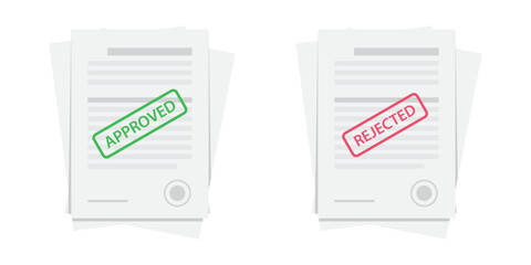 Approve and rejected documents. Business concept