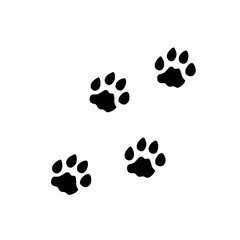 Fototapeta na wymiar cat footprints silhouette