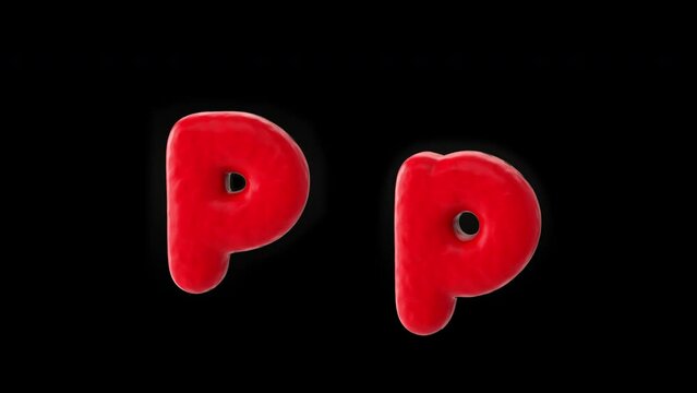 P Leters Cartoon Font, Alpha Channel