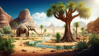 The landscape of 10,000 BC was desertic and tropical, with arid conditions, little vegetation, and large sandy areas. It was hot and dry with limited rainfall. Game background.