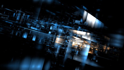 Digital space, the future of digital modern technologies. Data transmission security system. 3d render