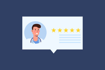 Online doctor reviews, Choose doctor for consultation concept. Vector illustration.