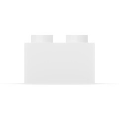3D Rendering White Toy Brick Isolated on white Background