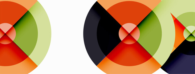 Obraz premium Circles with shadows trendy minimal geometric composition abstract background