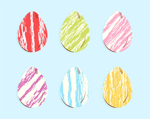 set of easter eggs with brushes textures