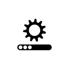 Loading and gear icon isolated on transparent background