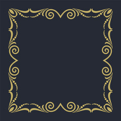 A gold frame on a dark background