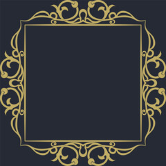 A gold frame on a dark background