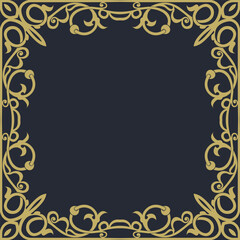 A gold frame on a dark background