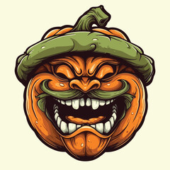 halloween pumpkin head isolated