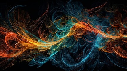 Fototapeta premium abstract fractal flame Generative AI