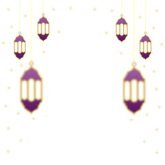 luxury purple gold islamic lamp illustration for islamic element design