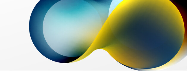 Fluid abstract background, round shapes and circle flowing design for wallpaper, banner, background or landing