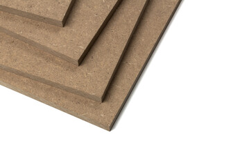 Boards of raw mdf exposed for purchase.