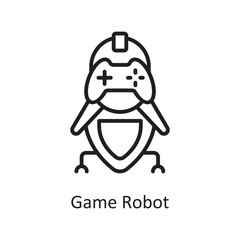 Game Robot Vector Outline icon Design illustration. Gaming Symbol on White background EPS 10 File