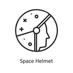 Space Helmet Vector Outline icon Design illustration. Gaming Symbol on White background EPS 10 File
