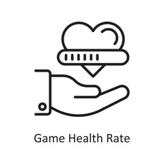 Game Health Rate Vector Outline icon Design illustration. Gaming Symbol on White background EPS 10 File