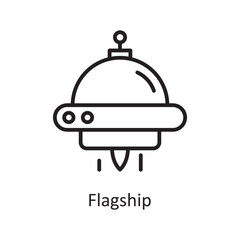  Flagship Vector Outline icon Design illustration. Gaming Symbol on White background EPS 10 File