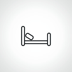 Hotel Bed line icon, Hostel icon