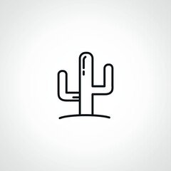 Desert plant, cactus line icon. Mexican cactus.