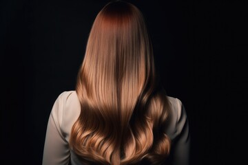 woman from behind with wonderful long hair that is freshly dyed balayage, ideas for hairstylists - Generative AI