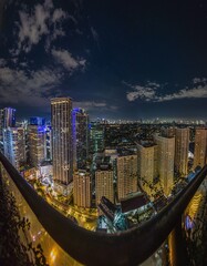 Fototapeta na wymiar Panoramic image over Manila skyline at night