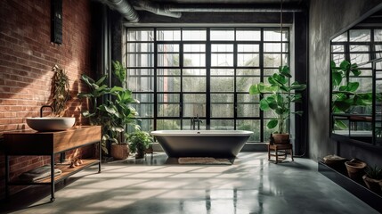 Edgy Industrial Bathroom with Modern Design Elements