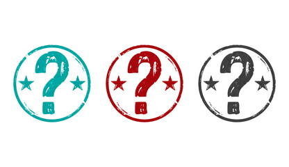 Question mark quest and answers stamp and stamping