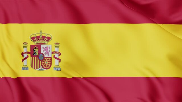 Spanish flag waving in the wind. Spain flag video.