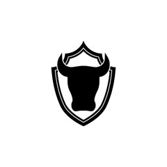 Bull head shield icon isolated on transparent background