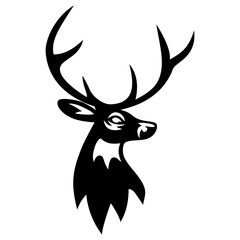 Deer Head Horn Logo Design Template Icon Illustration Art