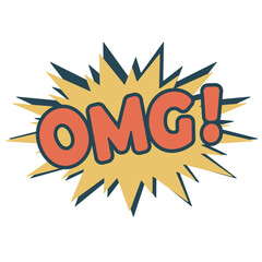 Retro color comic speech bubble with colors halftone shadows. Vintage design, pop art style - stock vector in SVG format.