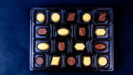 nice chocolate on black background