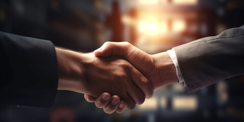 Handschlag zwischen zwei Geschäftsleuten, generative AI